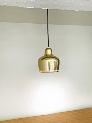 Vintage Golden Bell Pendant Lamp by Alvar Aalto for Louis Poulsen, 1960s