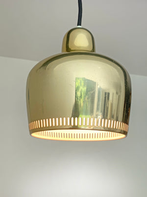 Vintage Golden Bell Pendant Lamp by Alvar Aalto for Louis Poulsen, 1960s