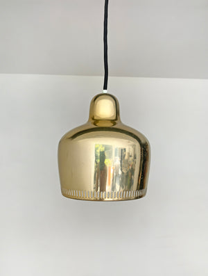 Vintage Golden Bell Pendant Lamp by Alvar Aalto for Louis Poulsen, 1960s