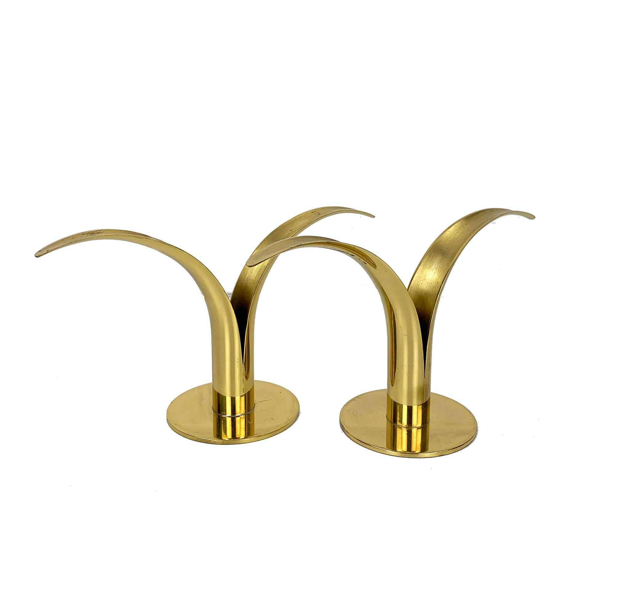 Pair of vintage brass mid century modern candlestick holders. – Lillian Grey