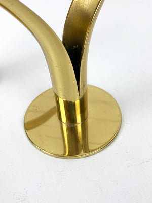 Pair of Mid-Century Scandinavian Brass Model Lily Candleholders by Ivar Ålenius Björk for Ystad-Metall