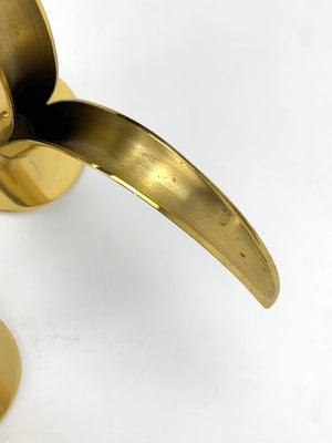 Pair of Mid-Century Scandinavian Brass Model Lily Candleholders by Ivar Ålenius Björk for Ystad-Metall