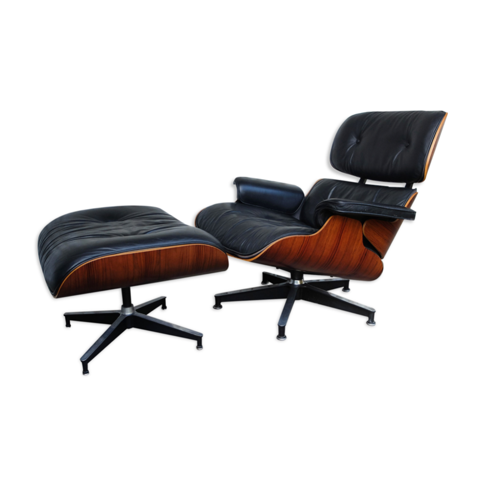 Rosewood Lounge Chair and Ottoman by Ray & Charles Eames for Herman Miller, 1970s